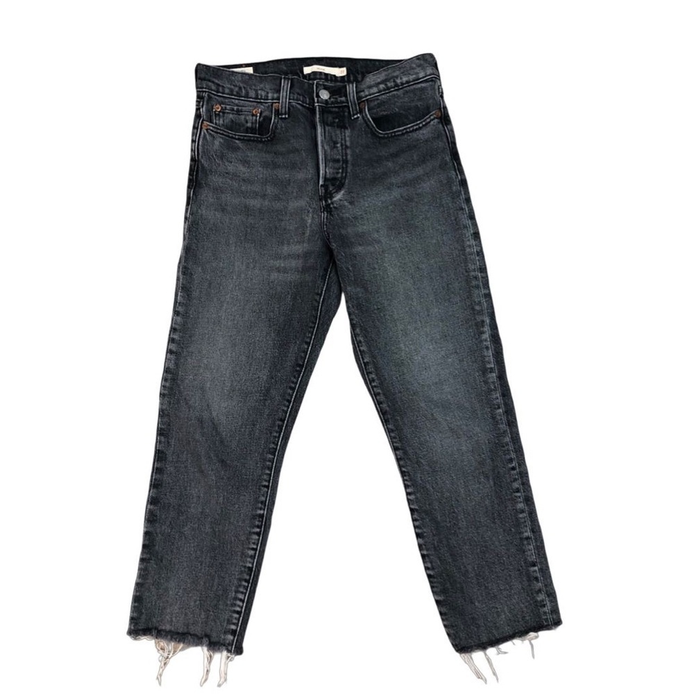 Levi's Premium Wedgie Raw Hem Jeans | Grey | Size 27 Waist - Picture 3 of 8
